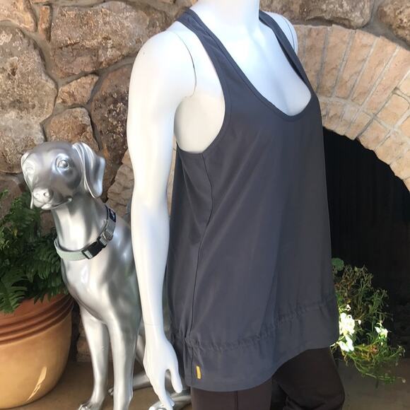Lole Racerback Tank Gray Drawstring Waist Recycled Polyester Women's Size Small - Picture 5 of 10